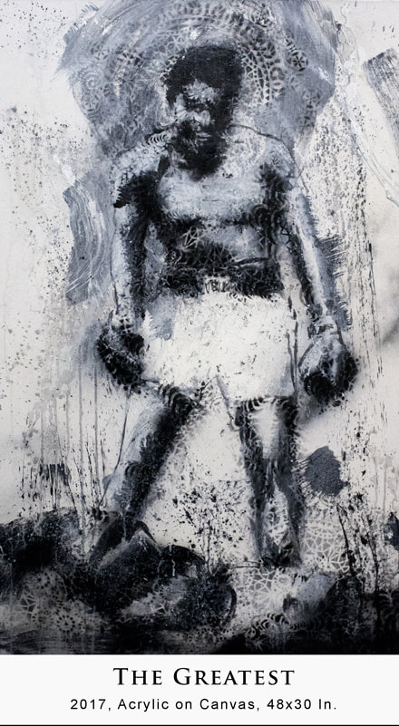 Muhammad Ali painting Boxing art Adam LoRusso artist painting and tattoo artist